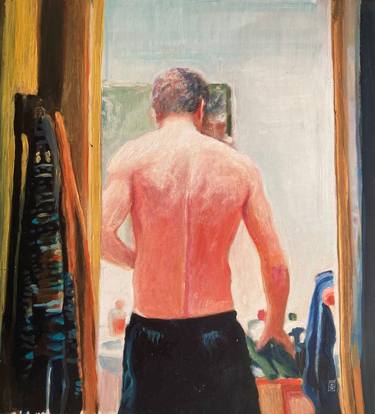 Original Realism Men Painting by Marina Biagini