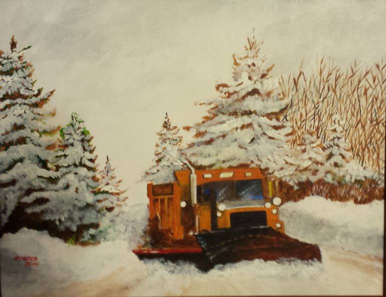 Snow Plow Painting by Rob Dares | Saatchi Art