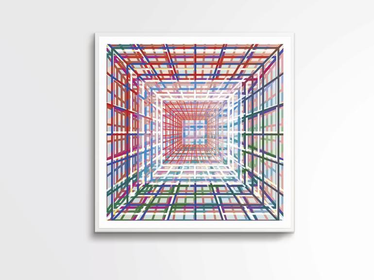 Original Abstract Architecture Printmaking by Henri Boissiere