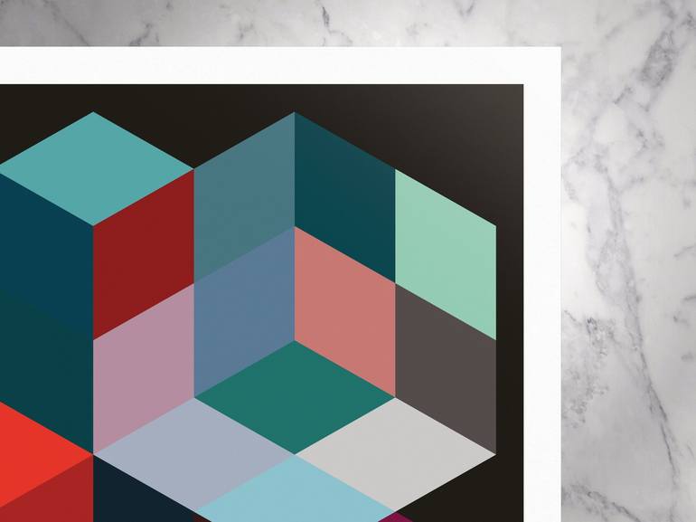 Original Geometric Printmaking by Henri Boissiere