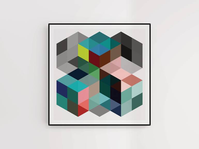 Original Geometric Printmaking by Henri Boissiere