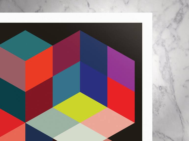 Original Geometric Printmaking by Henri Boissiere