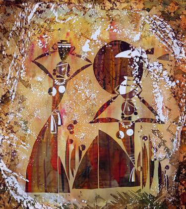 Original Abstract People Painting by Nika Grig
