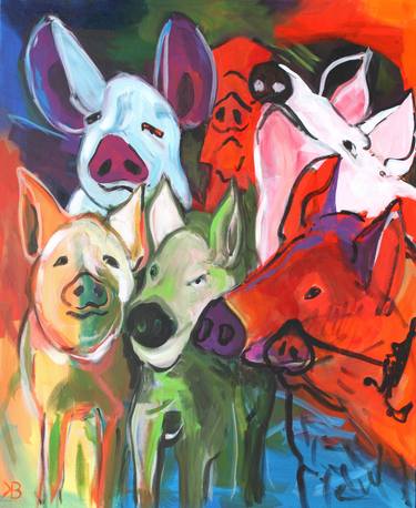 Original Abstract Expressionism Animal Paintings by Karin Beck