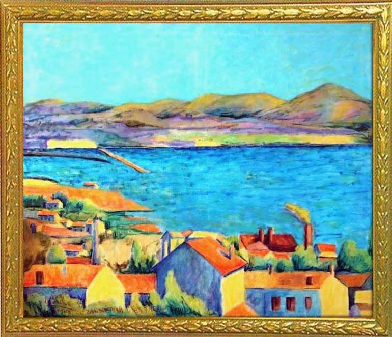 Original Conceptual Landscape Painting by Lellouche Rene