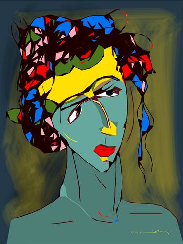 Original Figurative Portrait Digital by Manish Bhatt