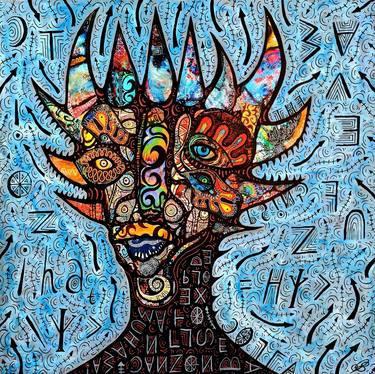Original Figurative Outer Space Mixed Media by greg bromley