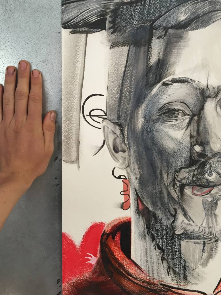 Original Figurative People Drawing by Miles Lewis