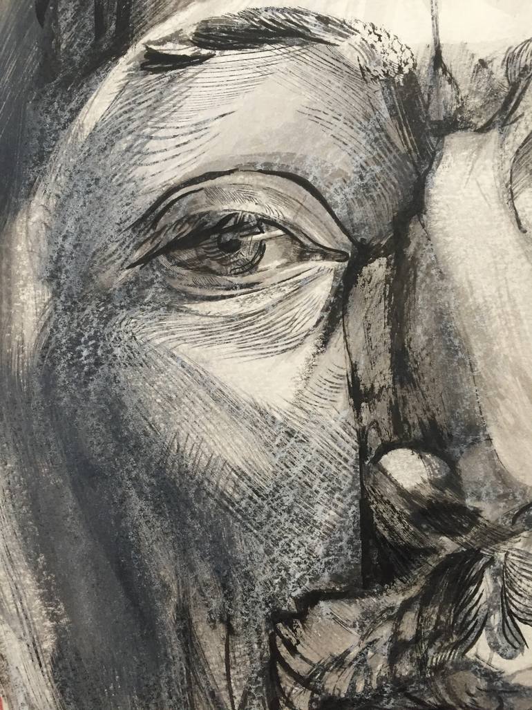 Original Figurative People Drawing by Miles Lewis