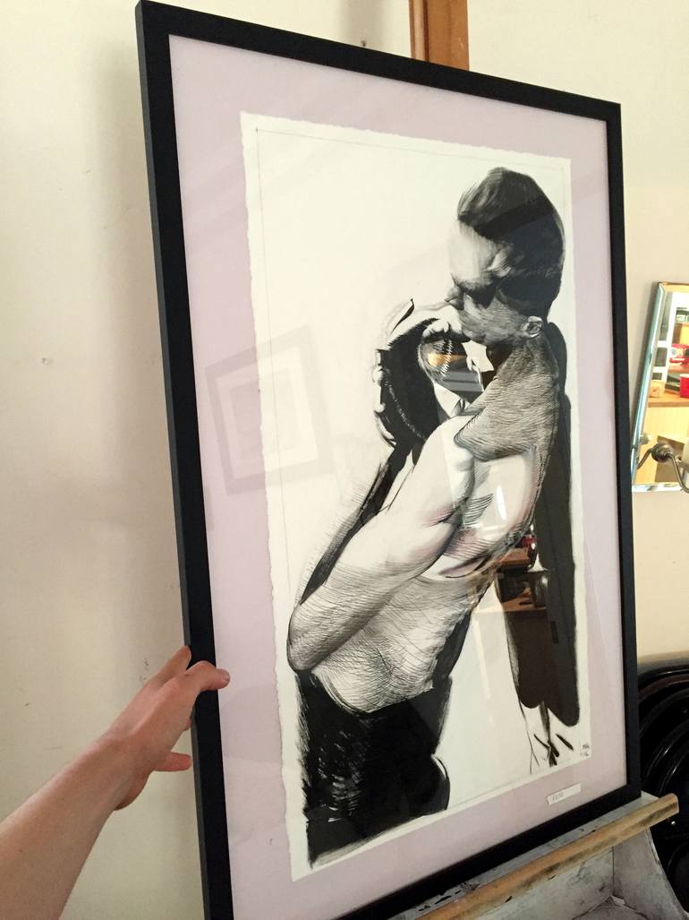 Original Expressionism People Drawing by Miles Lewis