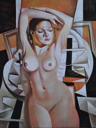 Original Cubism Nude Paintings by CHIFAN CATALIN ALEXANDRU
