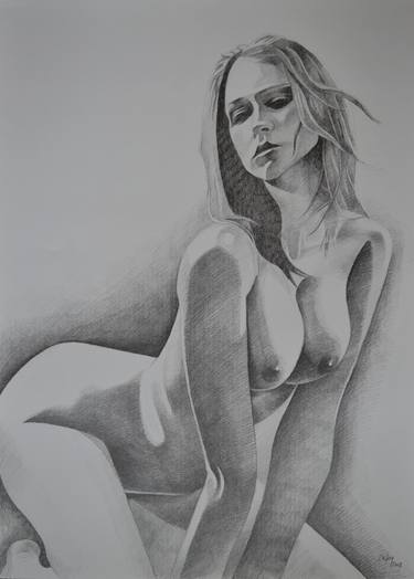 Original Photorealism Nude Drawings by CHIFAN CATALIN ALEXANDRU
