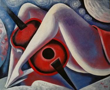 Original Cubism Erotic Paintings by CHIFAN CATALIN ALEXANDRU