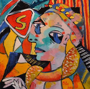 Original Cubism Portrait Paintings by CHIFAN CATALIN ALEXANDRU