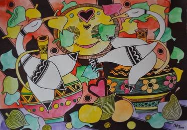 Original Cubism Love Paintings by CHIFAN CATALIN ALEXANDRU