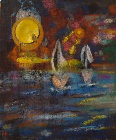 Print of Expressionism Sailboat Paintings by Charis Psachos