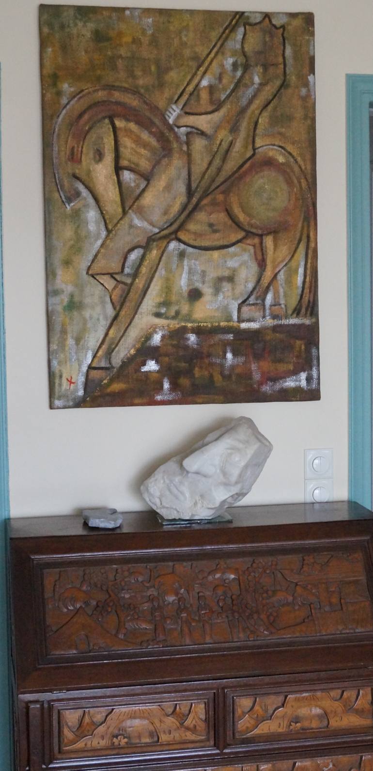 Original Expressionism Horse Painting by Charis Psachos