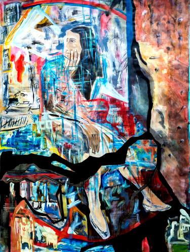 Original Abstract Expressionism People Paintings by Charis Psachos