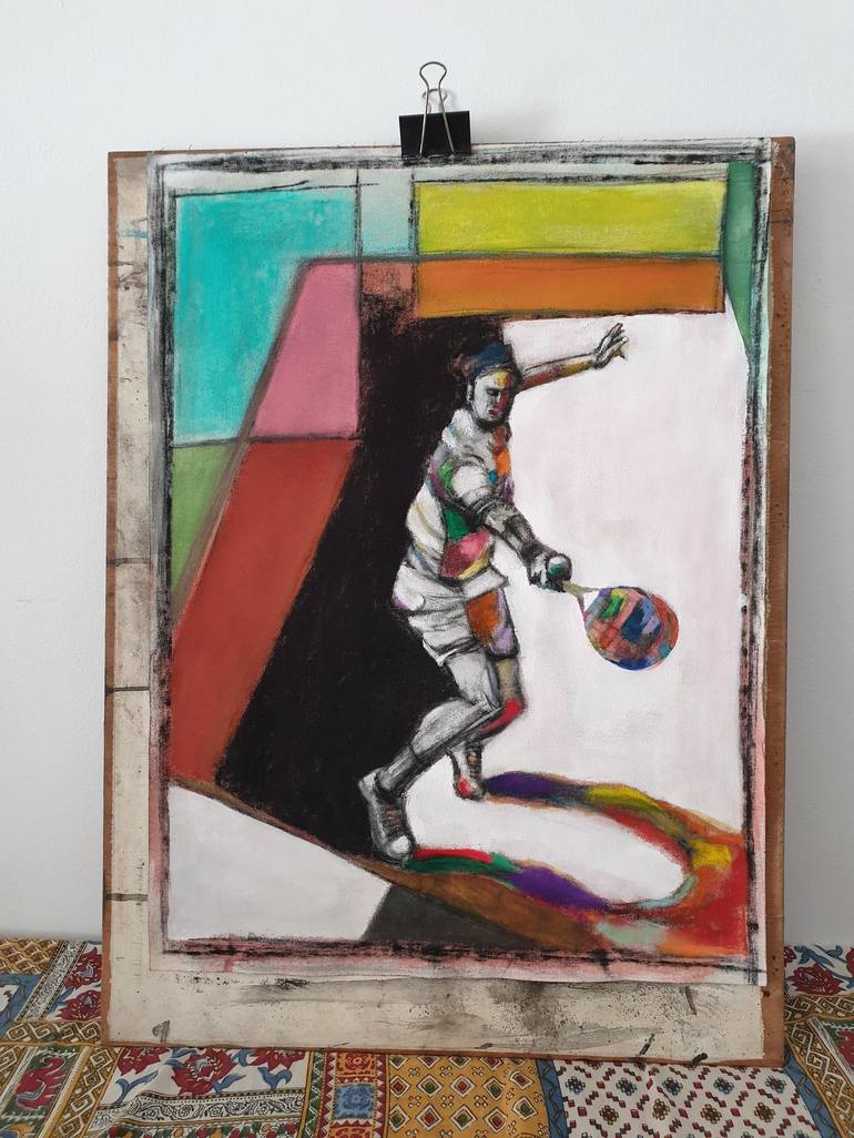 Original Expressionism Sport Painting by Charis Psachos