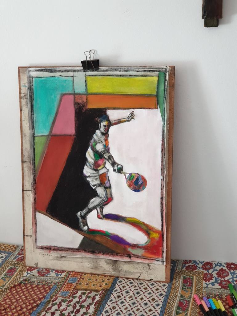 Original Expressionism Sport Painting by Charis Psachos