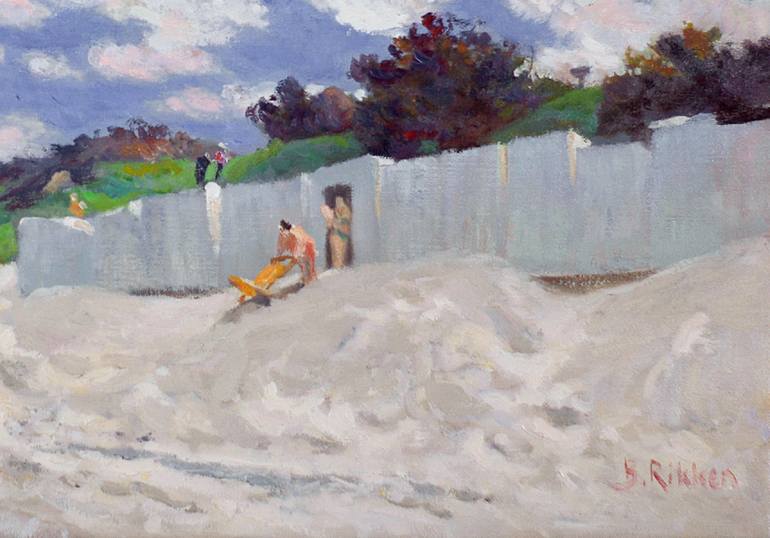 Original Figurative Beach Painting by Ben Rikken