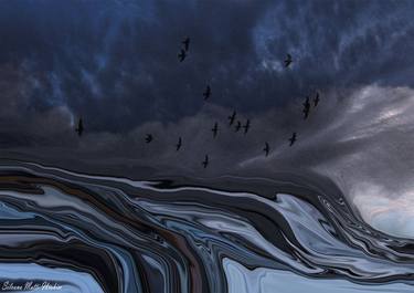 Original Abstract Landscape Mixed Media by SILVANA MATTI IBRAHIM