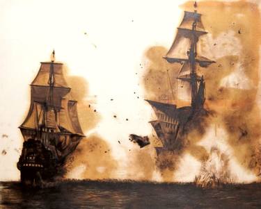 Print of Ship Paintings by Dimitri L' hermitte