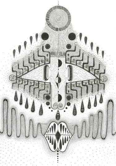 Tribal Drawing Giclée Print (LIMITED EDITION) 'The Kiss' 2016 thumb