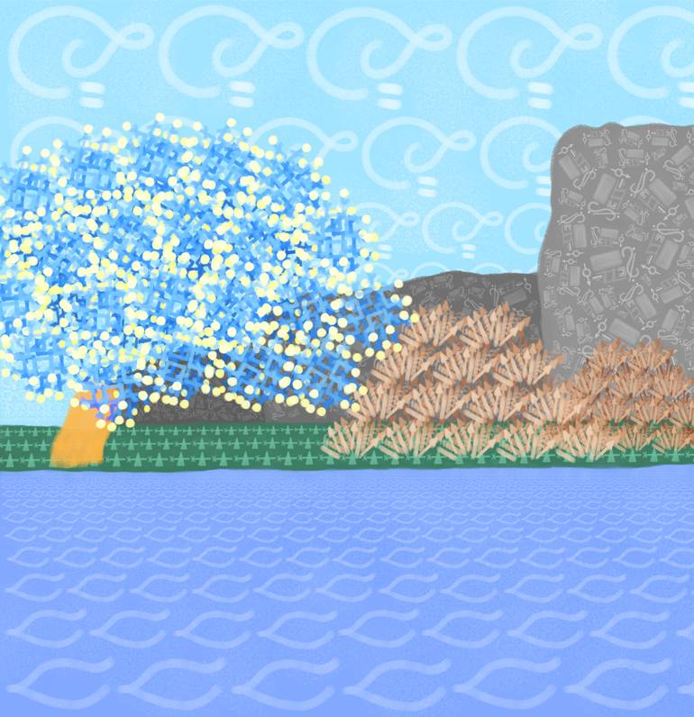 Original Art Deco Landscape Digital by Ale Goweeld