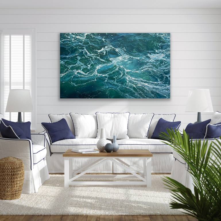 Original Abstract Expressionism Seascape Painting by Eleanor Rahim