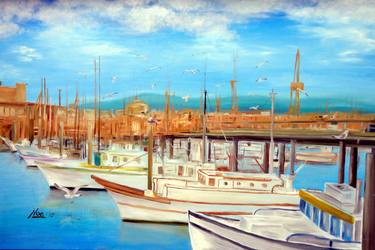 Print of Realism Boat Paintings by Noe Vicente