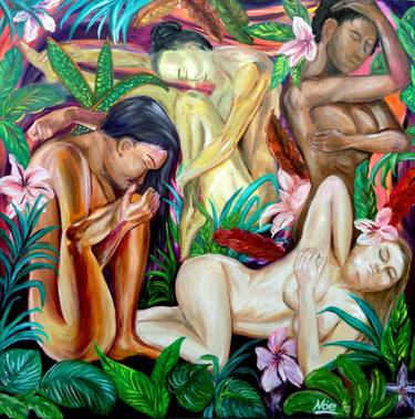 Print of Figurative Nude Paintings by Noe Vicente