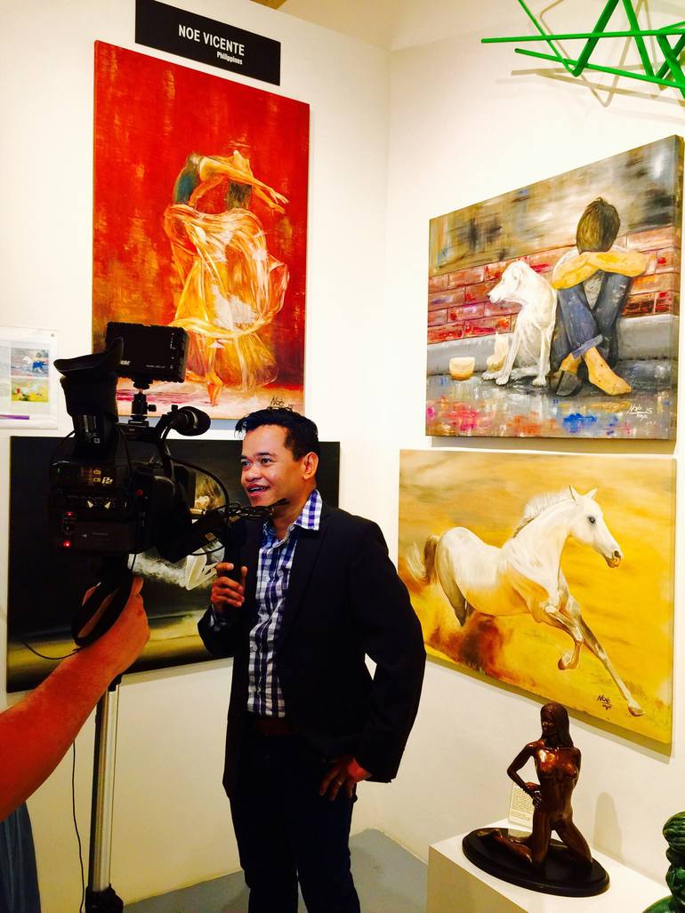 Original Abstract People Painting by Noe Vicente