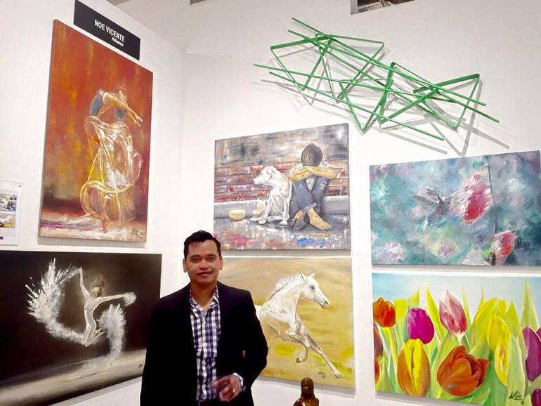 Original Abstract People Painting by Noe Vicente