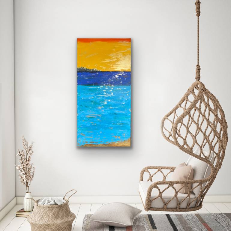 Original Abstract Beach Painting by Laura Kowalski