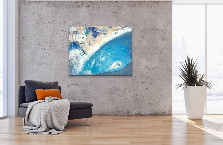 Original Abstract Beach Painting by Laura Kowalski