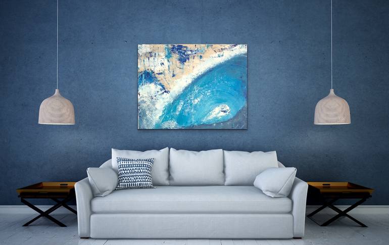 Original Abstract Beach Painting by Laura Kowalski