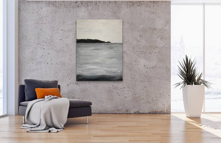 Original Minimalism Seascape Painting by Laura Kowalski