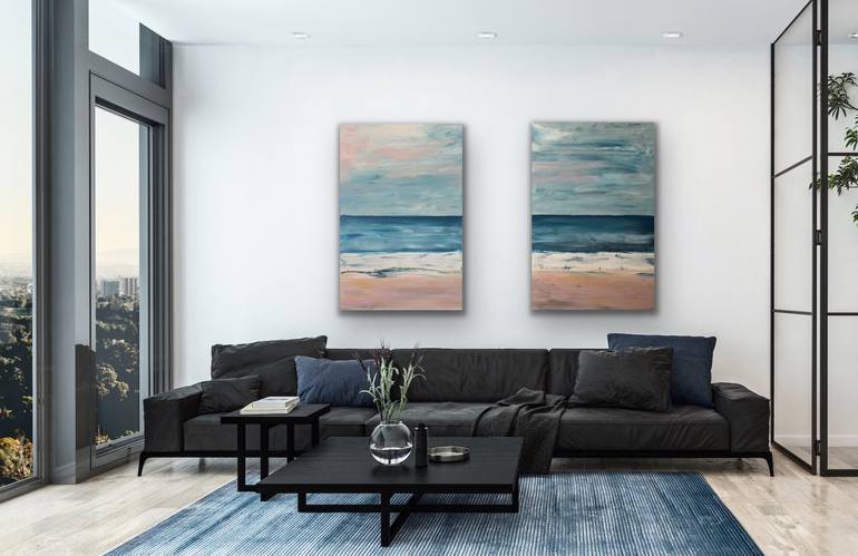 Original Expressionism Beach Painting by Laura Kowalski