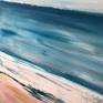 This diptych is a pastel morning delight. 

The white surf, the pink and gold sand, the gentle blue of the waves, with my unique type of impressionism. 

Set the panels as close or as far fro each other as you would like. 

A beautiful add to a living room, office space, or even bedroom.