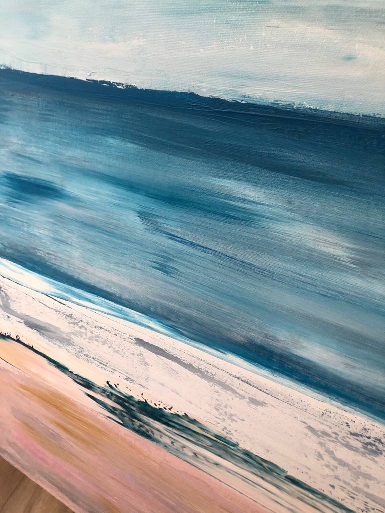 Original Expressionism Beach Painting by Laura Kowalski