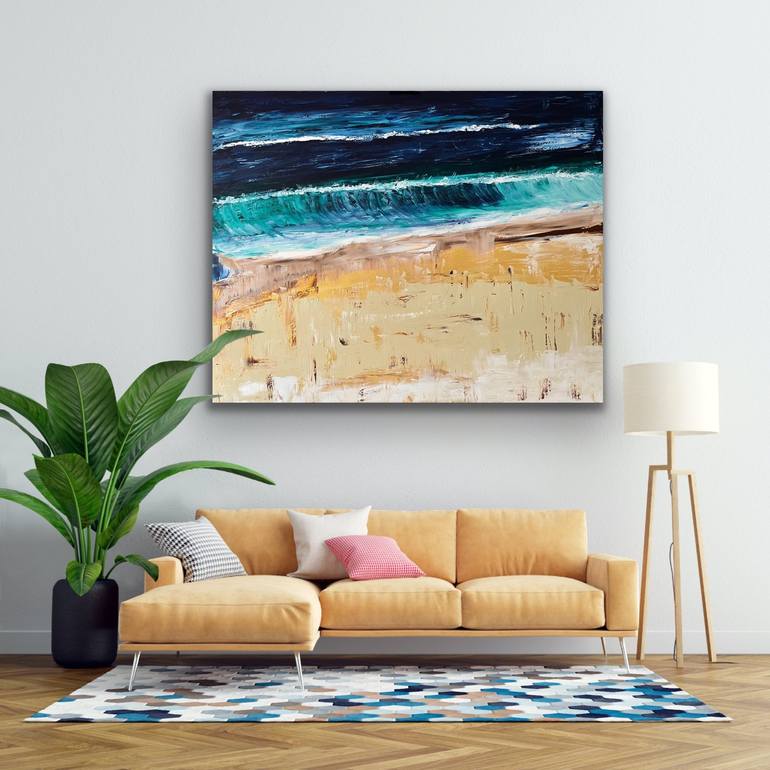Original Abstract Beach Painting by Laura Kowalski