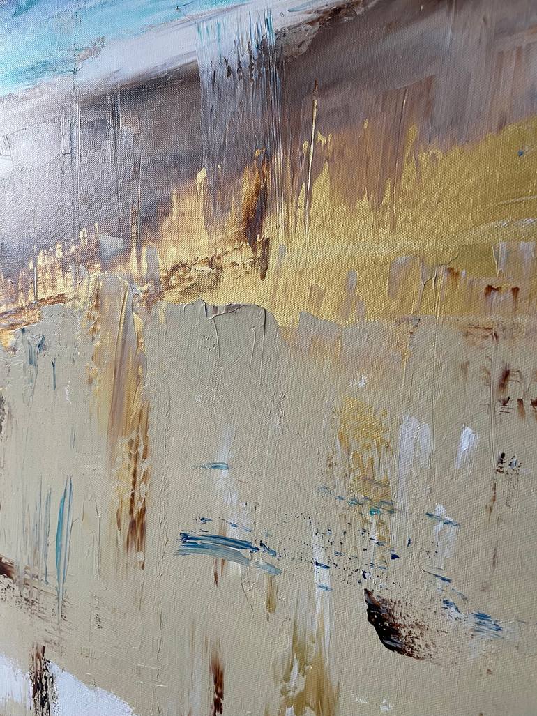 Original Abstract Beach Painting by Laura Kowalski