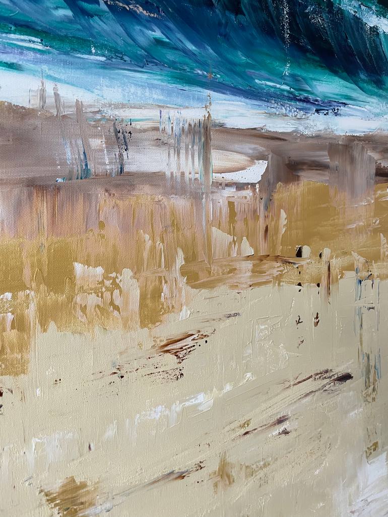 Original Abstract Beach Painting by Laura Kowalski