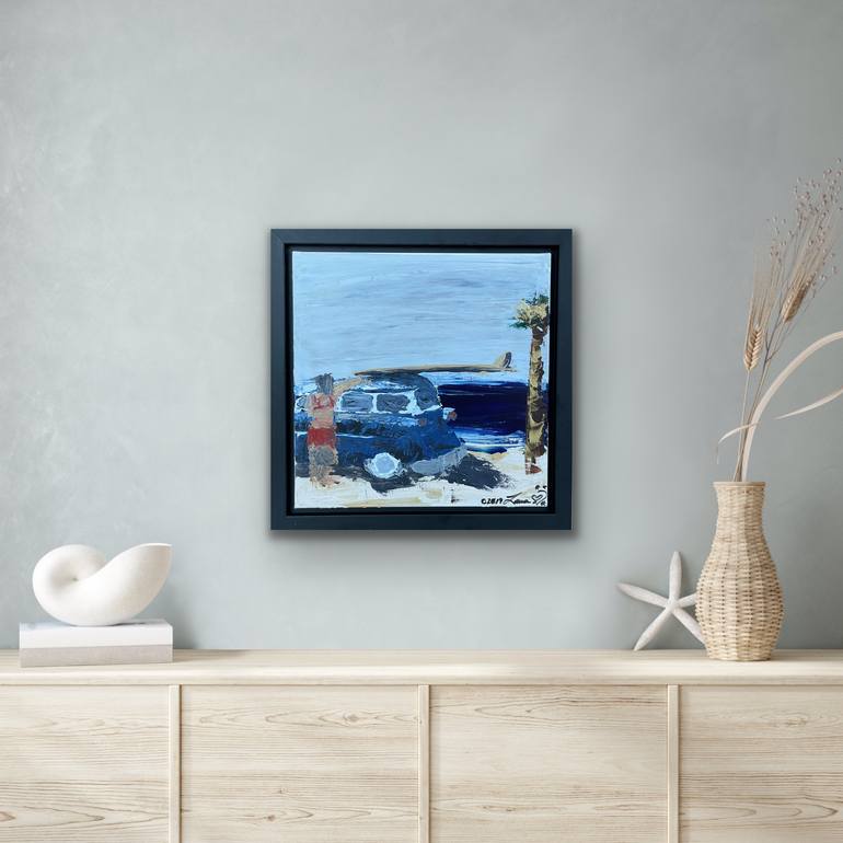 Original Expressionism Beach Painting by Laura Kowalski