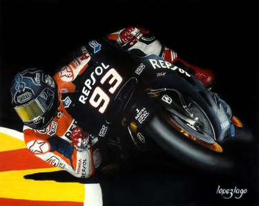 Print of Motorcycle Paintings by Fernando Lopez Lago