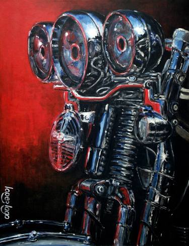 Print of Motorcycle Paintings by Fernando Lopez Lago