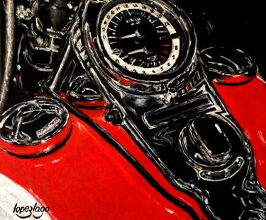 Print of Motorcycle Paintings by Fernando Lopez Lago