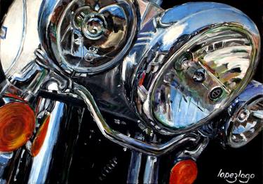 Print of Realism Motorcycle Paintings by Fernando Lopez Lago