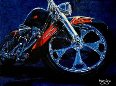 Print of Motorcycle Paintings by Fernando Lopez Lago